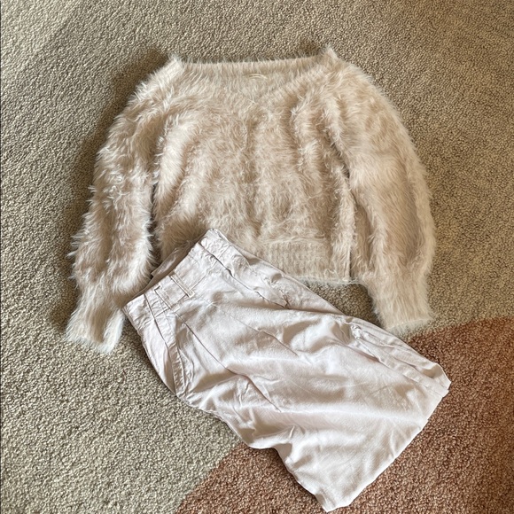 Japan quiet elegance: Rare Ray Cassin Women's S light pink, v-neck fuzzy sweater - Picture 8 of 10